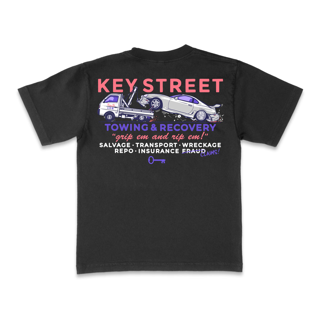 Tow Truck Tee in black