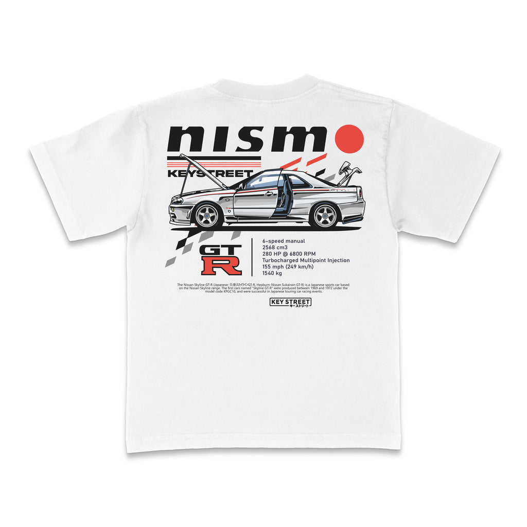 Nismo x Key St R34 GTR Tee in white