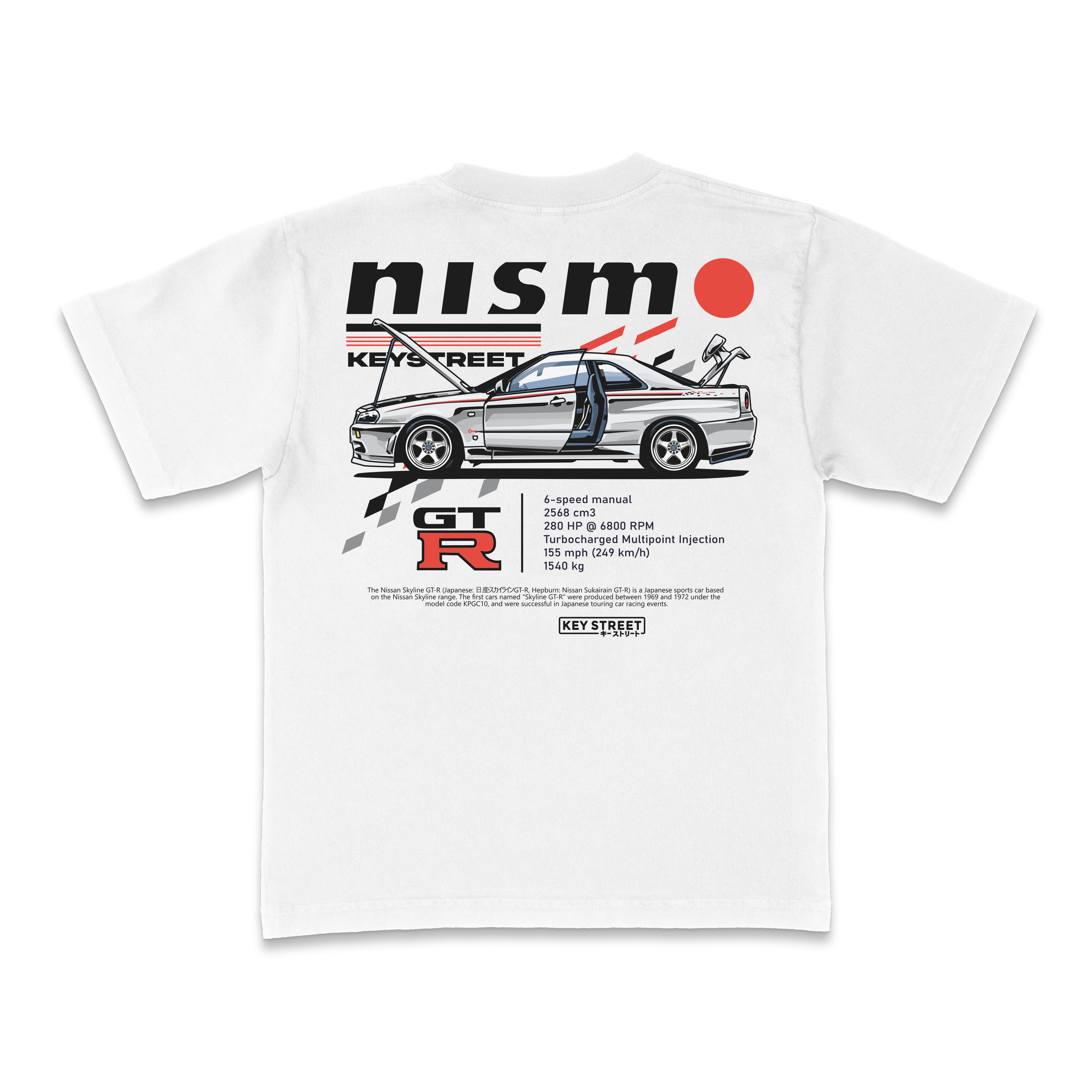 Nismo x Key St R34 GTR Tee in white